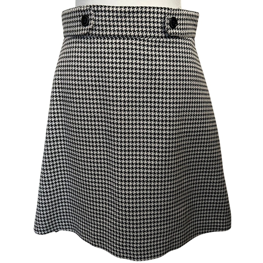 Barneys New York‎ Mini Skirt Career 8 Black White Houndstooth Office